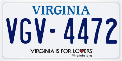 VA license plate VGV4472