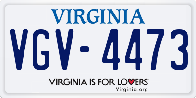 VA license plate VGV4473