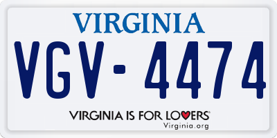 VA license plate VGV4474