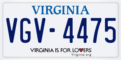 VA license plate VGV4475