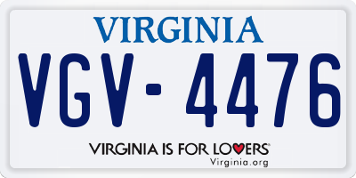 VA license plate VGV4476