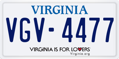 VA license plate VGV4477