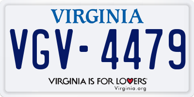 VA license plate VGV4479