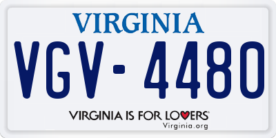VA license plate VGV4480