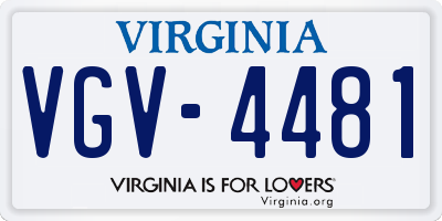 VA license plate VGV4481