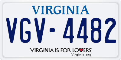 VA license plate VGV4482