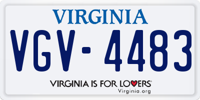 VA license plate VGV4483
