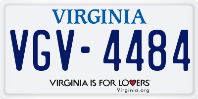 VA license plate VGV4484