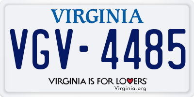 VA license plate VGV4485