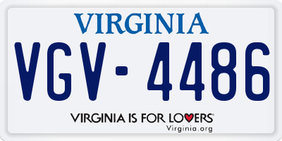 VA license plate VGV4486