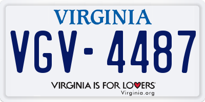 VA license plate VGV4487