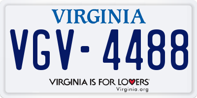 VA license plate VGV4488