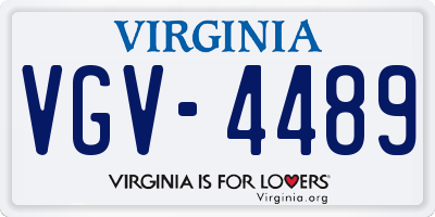 VA license plate VGV4489