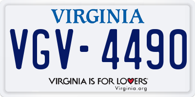 VA license plate VGV4490