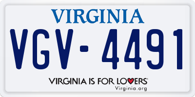 VA license plate VGV4491