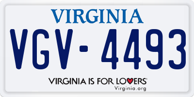VA license plate VGV4493