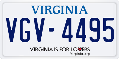 VA license plate VGV4495