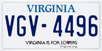 VA license plate VGV4496