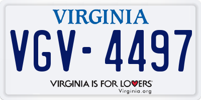 VA license plate VGV4497