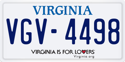 VA license plate VGV4498