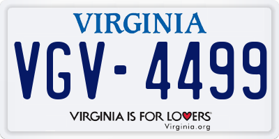 VA license plate VGV4499