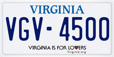 VA license plate VGV4500