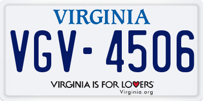 VA license plate VGV4506