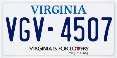 VA license plate VGV4507