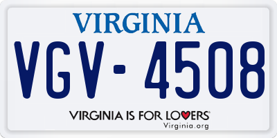VA license plate VGV4508