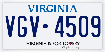 VA license plate VGV4509