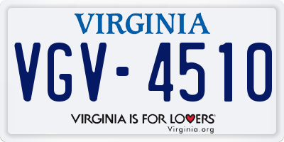 VA license plate VGV4510