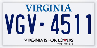 VA license plate VGV4511
