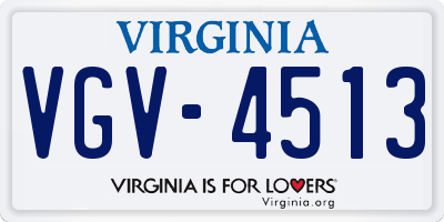 VA license plate VGV4513