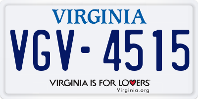 VA license plate VGV4515