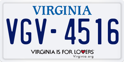 VA license plate VGV4516