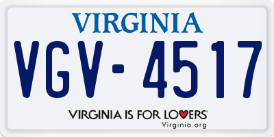 VA license plate VGV4517
