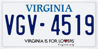 VA license plate VGV4519
