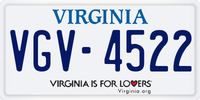 VA license plate VGV4522