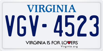 VA license plate VGV4523