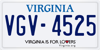 VA license plate VGV4525