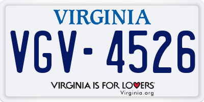 VA license plate VGV4526