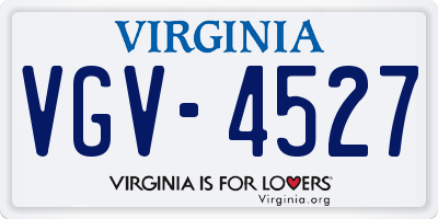 VA license plate VGV4527
