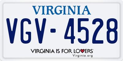 VA license plate VGV4528