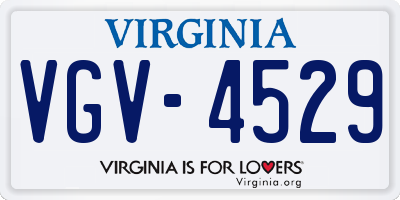 VA license plate VGV4529