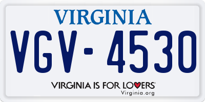 VA license plate VGV4530