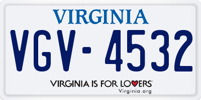 VA license plate VGV4532