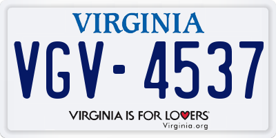 VA license plate VGV4537
