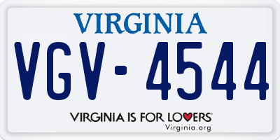 VA license plate VGV4544