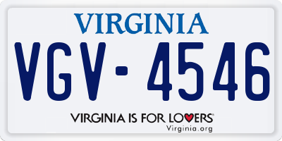 VA license plate VGV4546