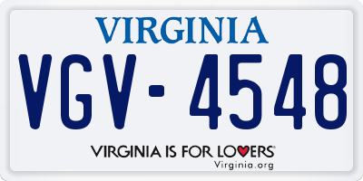 VA license plate VGV4548